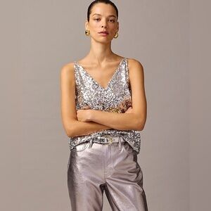 J Crew Collection Carrie V-neck camisole in sequin BV837